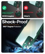 Shock Proof Clear Protective Back Case for Samsung Galaxy M55 5G | M55s 5G | F55 5G - AirEDGE Technology | 360 Degree Camera Protection | Transparent Hybrid Back Case Mobile Cover - Green - Image 7