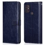 Shock Proof Flip Cover Back Case for Motorola Moto G30 | Magnetic Wallet Leather Case with Stand