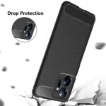 Slim Soft Rubberised Back Cover Case for Infinix Zero 20 | Shock Proof Brushed Carbon Fibre Texture Silicone Flexible Camera Protection Back Case - Black - Image 4