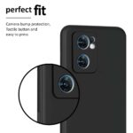 Ultra Slim Soft Rubberised Back Cover Case for Oppo Reno 7 5G | Inner Velvet Fabric Lining | Matte Silicone Flexible Camera Protection Back Cover - Black - Image 5