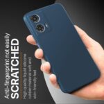 Back Cover for Motorola Moto G24 Power 5G | Ultra Slim Soft Rubberised Case | Inner Velvet Fabric Lining | Matte Silicone Flexible Mobile Case | Camera Protection - Blue - Image 4