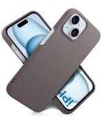 Slim Frameless Back Cover for iPhone 15 | Ultra Thin Lightweight Design & Camera Protection | Soft Matte Silicone Flexible Mobile Case (Grey) - Image 4