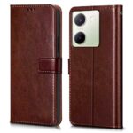 Shock Proof Flip Cover Back Case for Vivo Y200 Pro 5G | Magnetic Wallet Leather Case with Stand