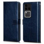 Shock Proof Flip Cover Back Case for Vivo V30 Pro | Magnetic Wallet Leather Case with Stand