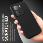 Slim Ultra Soft Rubberised Back Cover for iQOO Z7 5G | iQOO Z7s 5G | Inner Velvet Fabric Lining | Matte Silicone Flexible Camera Protection Back Case - Black - Image 8