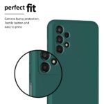 Silicone Ultra Slim Soft Rubberised Inner Velvet Fabric Lining Matte Flexible Back Case Back Cover with Camera Protection for Samsung Galaxy A13 4G (Green) - Image 5