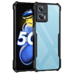 Shockproof Crystal Clear Redmi K50i 5G Back Cover Case | 360 Degree Protection | Transparent Mobile Back Cover Case for Xiaomi Redmi K50i 5G | Hybrid PC + TPU (Black Bumper) - Image 2