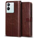 Shock Proof Flip Cover Back Case for Iqoo Z7 Pro | Magnetic Wallet Leather Case with Stand - Image 5