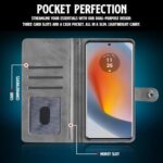 Shock Proof Flip Cover Back Case for Motorola Moto Edge 50 Fusion 5G | Magnetic Wallet Leather Case with Stand - Image 7