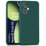 Slim Ultra Soft Rubberised Back Cover for 1+ OnePlus Nord CE 3 Lite 5G | Inner Velvet Fabric Lining | Matte Silicone Flexible Camera Protection Back Case - Green - Image 4