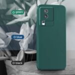 Slim Ultra Soft Rubberised Back Cover for iQOO Neo 7 | Neo 7 Pro 5G | Inner Velvet Fabric Lining | Matte Silicone Flexible Camera Protection Back Case - Green - Image 4