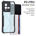 Shock Proof Clear Protective Back Case for iQOO 9T 5G - AirEDGE Technology | 360 Degree Camera Protection | Transparent Hybrid Back Case Mobile Cover - Black - Image 4