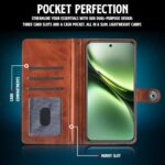 Shock Proof Flip Cover Back Case for Vivo X200 5G | Magnetic Wallet Leather Case with Stand - Image 7