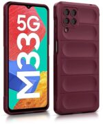 Ultimate Silicon Back Cover Case for Samsung Galaxy M33 5G | Military Grade Drop Protection Shockproof Bumper | AntiSlip Grip | Scratch Proof MicroFibre Cloth Inside (Crimson Red) - Image 3