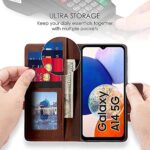 Shock Proof Flip Cover Back Case for Samsung Galaxy A14 5G | Magnetic Wallet Leather Case with Stand - Image 7