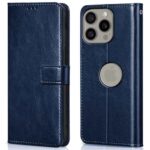 Shock Proof Flip Cover Back Case for Apple Iphone 15 Pro Max | Magnetic Wallet Leather Case with Stand