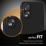 Slim Ultra Soft Rubberised Back Cover for Oppo A38 | Oppo A18 | Inner Velvet Micro Fibre Fabric Lining | Matte Silicone Flexible Camera Protection Back Case - Black - Image 5