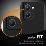 Back Cover for Vivo Y36 | Ultra Slim Soft Rubberised Case | Inner Velvet Fabric Lining | Matte Silicone Flexible Mobile Case | Camera Protection - Black - Image 5