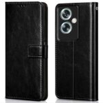Shock Proof Flip Cover Back Case for Oppo A79 5G | Magnetic Wallet Leather Case with Stand
