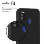 Ultra Slim Soft Rubberised Back Cover Case for Samsung Galaxy M21 | M30s | M21 2021 | Inner Velvet Fabric Lining | Matte Silicone Flexible Camera Protection Back Case - Black - Image 8