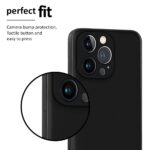kelpuj Back Cover for Apple iPhone 13 Pro | Ultra Slim Soft Rubberised Case | Inner Velvet Fabric Lining | Matte Silicone Flexible Mobile Case | Camera Protection - Black - Image 8