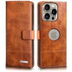 Shock Proof Flip Cover Back Case for Apple Iphone 15 Pro | Magnetic Wallet Leather Case with Stand