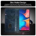 Shock Proof Flip Cover Back Case for Samsung Galaxy A20 | Magnetic Wallet Leather Case with Stand - Image 5