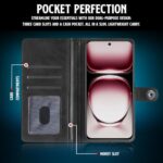 Shock Proof Flip Cover Back Case for Oppo Reno 12 Pro 5G | Magnetic Wallet Leather Case with Stand - Image 6