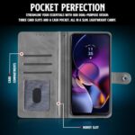 Shock Proof Flip Cover Back Case for Motorola Moto G54 5G | Magnetic Wallet Leather Case with Stand - Image 7