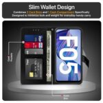 Shock Proof Flip Cover Back Case for Samsung Galaxy F05 | Magnetic Wallet Leather Case with Stand - Image 5
