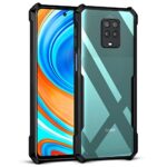 kelpuj Shock Proof Clear Back Case Mobile Cover for Redmi Note 10 Lite | Note 9 Pro | Note 9 Pro Max | Poco M2 Pro (Hard | Hybrid PC + TPU | Full Armour Device & Camera Protection | Black)