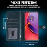 Shock Proof Flip Cover Back Case for Motorola Moto G84 5G | Magnetic Wallet Leather Case with Stand - Image 7
