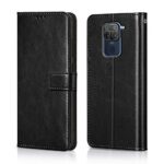 Shock Proof Flip Cover Back Case for Redmi Note 9 | Magnetic Wallet Leather Case with Stand