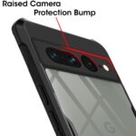 kelpuj Shock Proof Clear Protective Back Case for Google Pixel 7 Pro - AirEDGE Technology | 360 Degree Camera Protection | Transparent Hybrid Back Case Mobile Cover - Black - Image 8