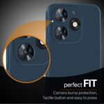 Back Cover for Tecno Spark Go 2024 | Tecno Pop 8 | Spark 20 | Ultra Slim Soft Rubberised Case | Inner Velvet Fabric Lining | Matte Silicone Flexible Mobile Case | Camera Protection - Blue - Image 5