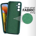 Slim Ultra Soft Rubberised Back Cover for Samsung Galaxy M14 5G | Inner Velvet Micro Fibre Fabric Lining | Matte Silicone Flexible Camera Protection Back Case - Green - Image 5