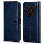 Shock Proof Flip Cover Back Case for Vivo X100 5G | Magnetic Wallet Leather Case with Stand