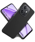 Slim Frameless Back Cover for Oppo A3x 5G | A3x 4G | A3 5G | Ultra Thin Lightweight Design & Camera Protection | Soft Matte Silicone Flexible Mobile Case (Black) - Image 4