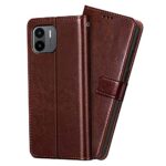 Shock Proof Flip Cover Back Case for Redmi A1 | Magnetic Wallet Leather Case with Stand - Image 5