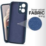 Slim Ultra Soft Rubberised Back Cover for Xiaomi Redmi Note 12 4G | Inner Velvet Fabric Lining | Matte Silicone Flexible Camera Protection Back Case - Blue - Image 5