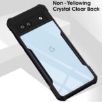 Shock Proof Clear Protective Back Case for Google Pixel 7A - AirEDGE Technology | 360 Degree Camera Protection | Transparent Hybrid Back Case Mobile Cover - Black - Image 4