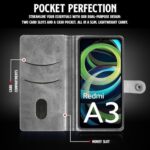 Shock Proof Flip Cover Back Case for Mi Redmi A3 | Magnetic Wallet Leather Case with Stand - Image 6