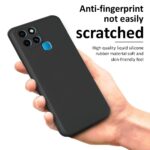 Back Cover for Infinix Smart 6 | Ultra Slim Soft Rubberised Case | Inner Velvet Fabric Lining | Matte Silicone Flexible Mobile Case | Camera Protection - Black - Image 4