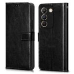 Shock Proof Flip Cover Back Case for Vivo Y200E 5G | Magnetic Wallet Leather Case with Stand
