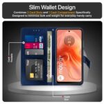 Shock Proof Flip Cover Back Case for Motorola Moto G04 | Magnetic Wallet Leather Case with Stand - Image 7