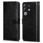 Shock Proof Flip Cover Back Case for Vivo T4X 5G | Magnetic Wallet Leather Case with Stand