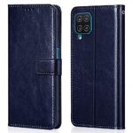 Shock Proof Flip Cover Back Case for Samsung Galaxy A12 | Magnetic Wallet Leather Case with Stand
