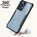 TPU+PC Crystal Clear Xiaomi 12 Pro 5G Back Cover Case|360 Degree Protection|Shock Proof Design|Transparent Back Cover Case for Mi Xiaomi 12 Pro 5G (Black Bumper) - Image 2