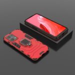 Shock Proof Back Case Mobile Cover for Oppo F21 Pro 4G | Back Cover Case (Tough Armor | Hybrid PC + TPU | Ring Holder & in-Built Kickstand | Red) - Image 4