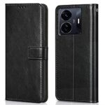 Shock Proof Flip Cover Back Case for Iqoo Z6 Pro 5G | Magnetic Wallet Leather Case with Stand